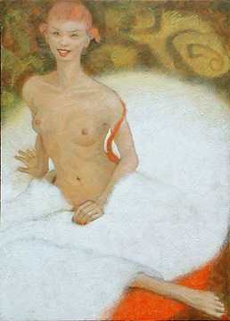 Flirt - Oil and Wax on Canvas
